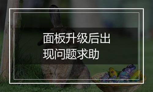 面板升级后出现问题求助