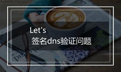 Let's 签名dns验证问题