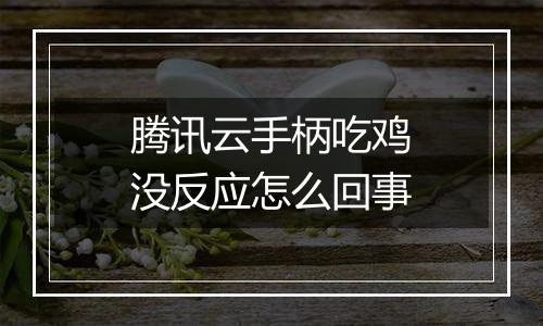 腾讯云手柄吃鸡没反应怎么回事