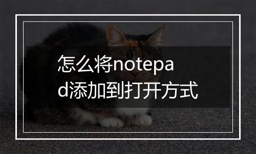 怎么将notepad添加到打开方式