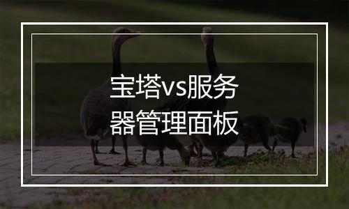 宝塔vs服务器管理面板