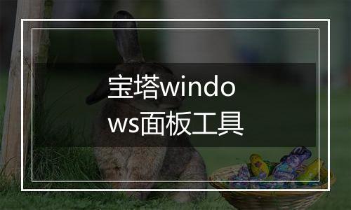 宝塔windows面板工具