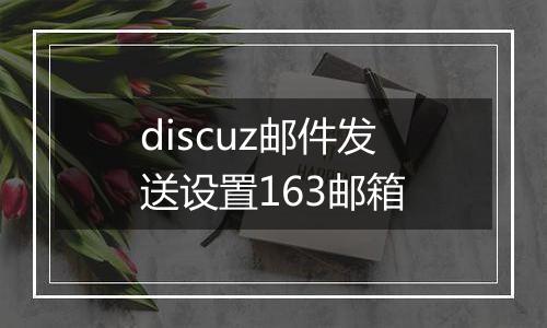 discuz邮件发送设置163邮箱