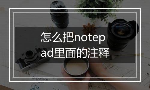 怎么把notepad里面的注释