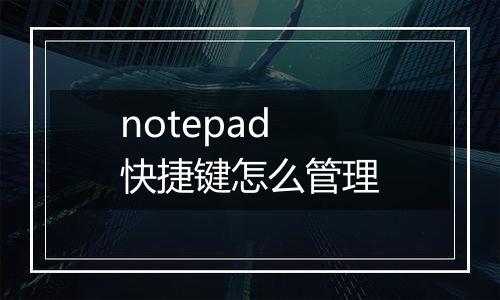 notepad快捷键怎么管理
