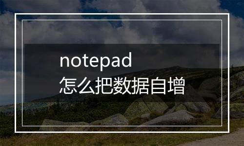 notepad怎么把数据自增