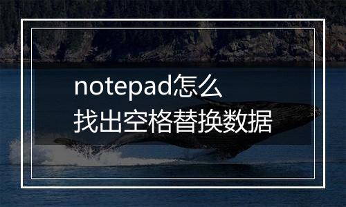 notepad怎么找出空格替换数据