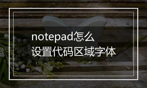 notepad怎么设置代码区域字体