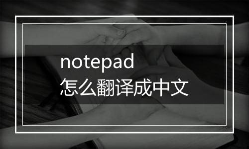 notepad怎么翻译成中文