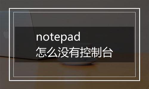 notepad怎么没有控制台