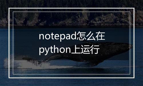 notepad怎么在python上运行