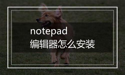 notepad编辑器怎么安装